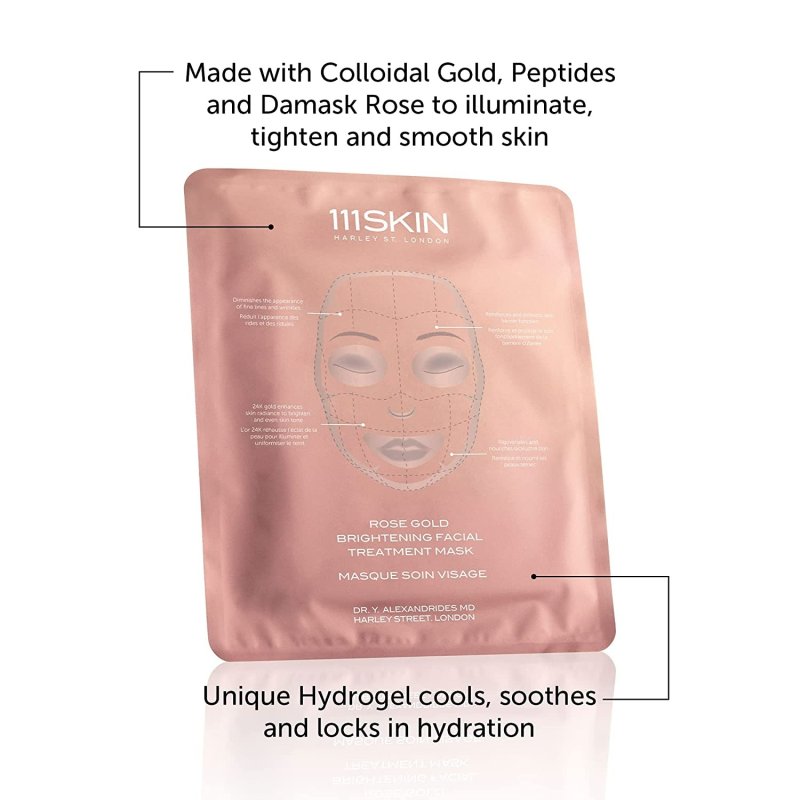 111SKIN ROSE GOLD BRIGHTENING FACIAL TREATMENT MASK - 5'LI SET