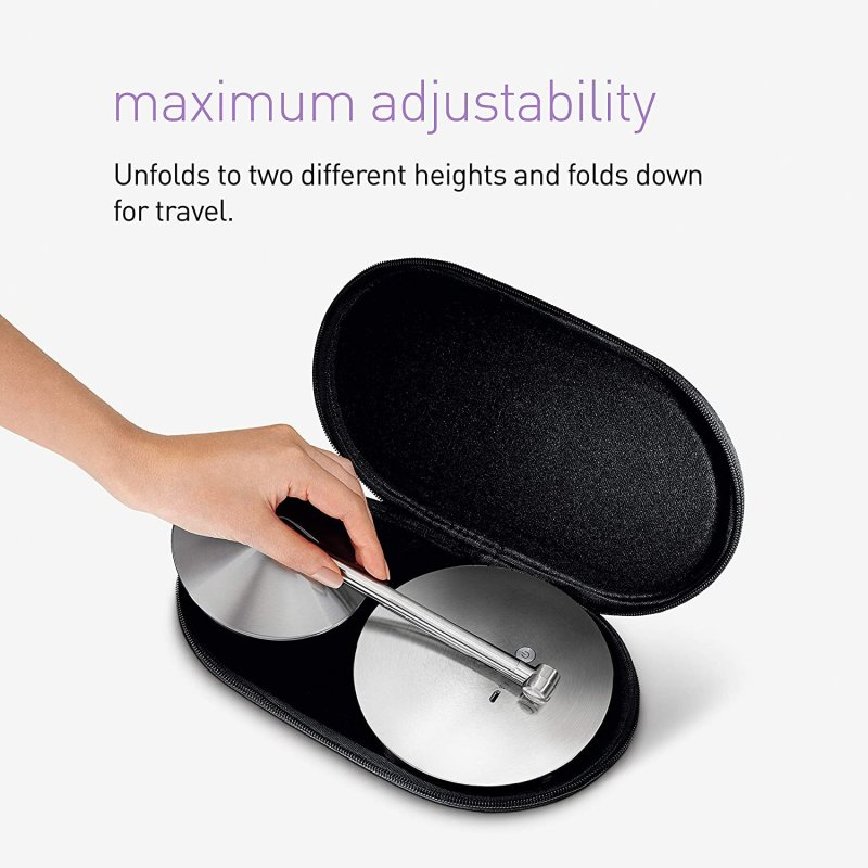 SIMPLEHUMAN FLOOR MOUNT ROUND RECHARGEABLE MINI TRAVEL SENSOR MAKEUP MIRROR