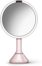 SIMPLEHUMAN TABLETOP MOUNT 8" ROUND SENSOR MAKEUP MIRROR WITH TOUCH - PINK