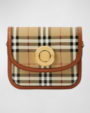 BURBERRY ELIZABETH SMALL CHECK SADDLE CROSSBODY BAG