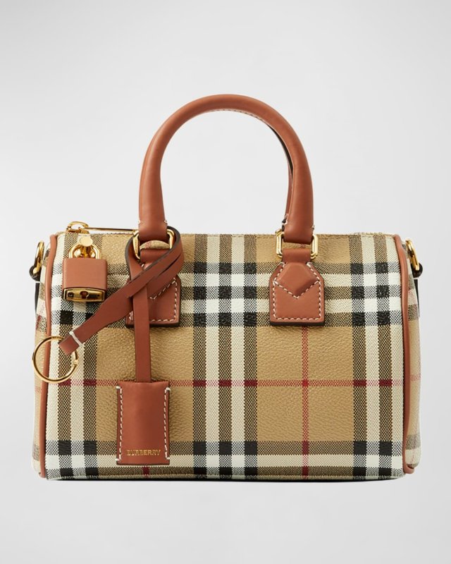 BURBERRY CHECK BOWLING SHOULDER BAG