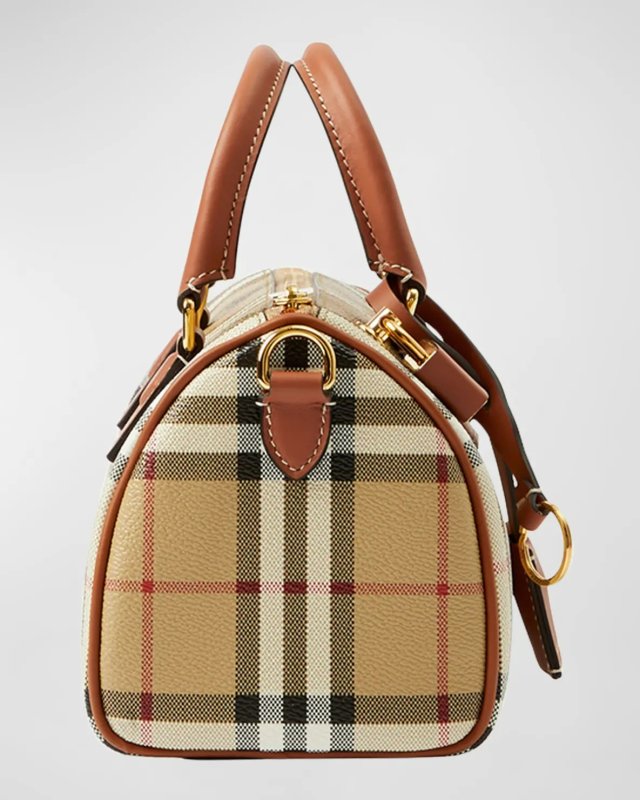 BURBERRY CHECK BOWLING SHOULDER BAG