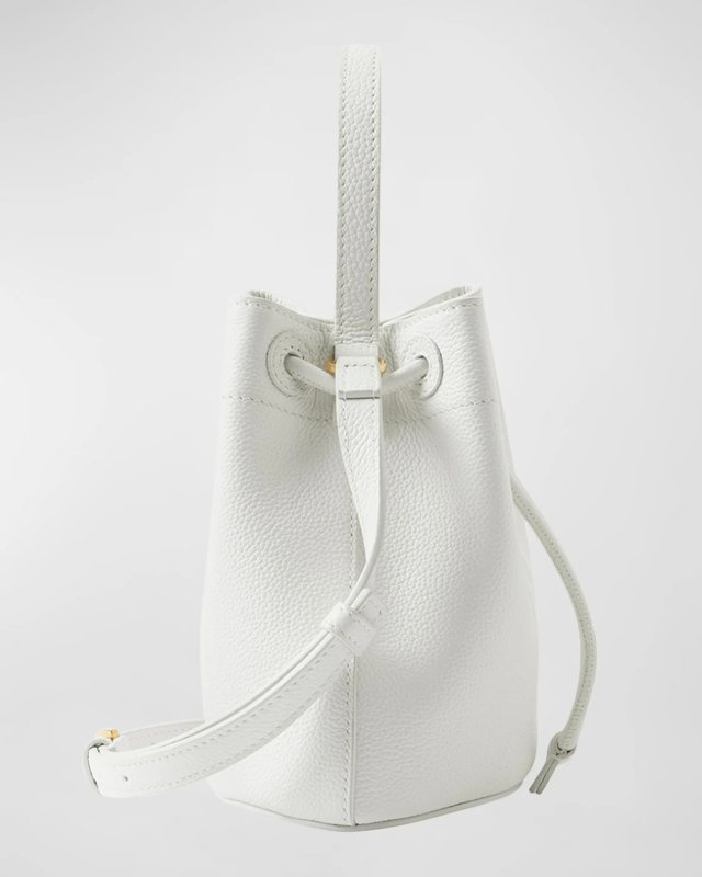 BURBERRY TB DRAWSTRING LEATHER BUCKET BAG