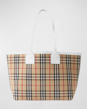 BURBERRY LONDON CHECK CANVAS TOTE BAG
