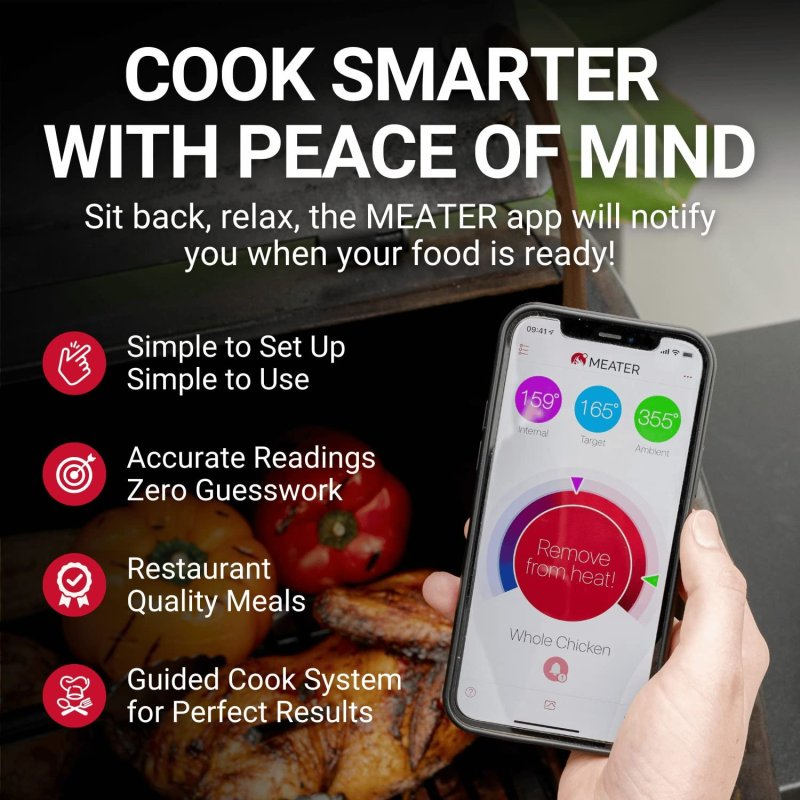 MEATER PLUS - WIRELESS SMART MEAT THERMOMETER - 165FT BLUETOOTH WIRELESS RANGE