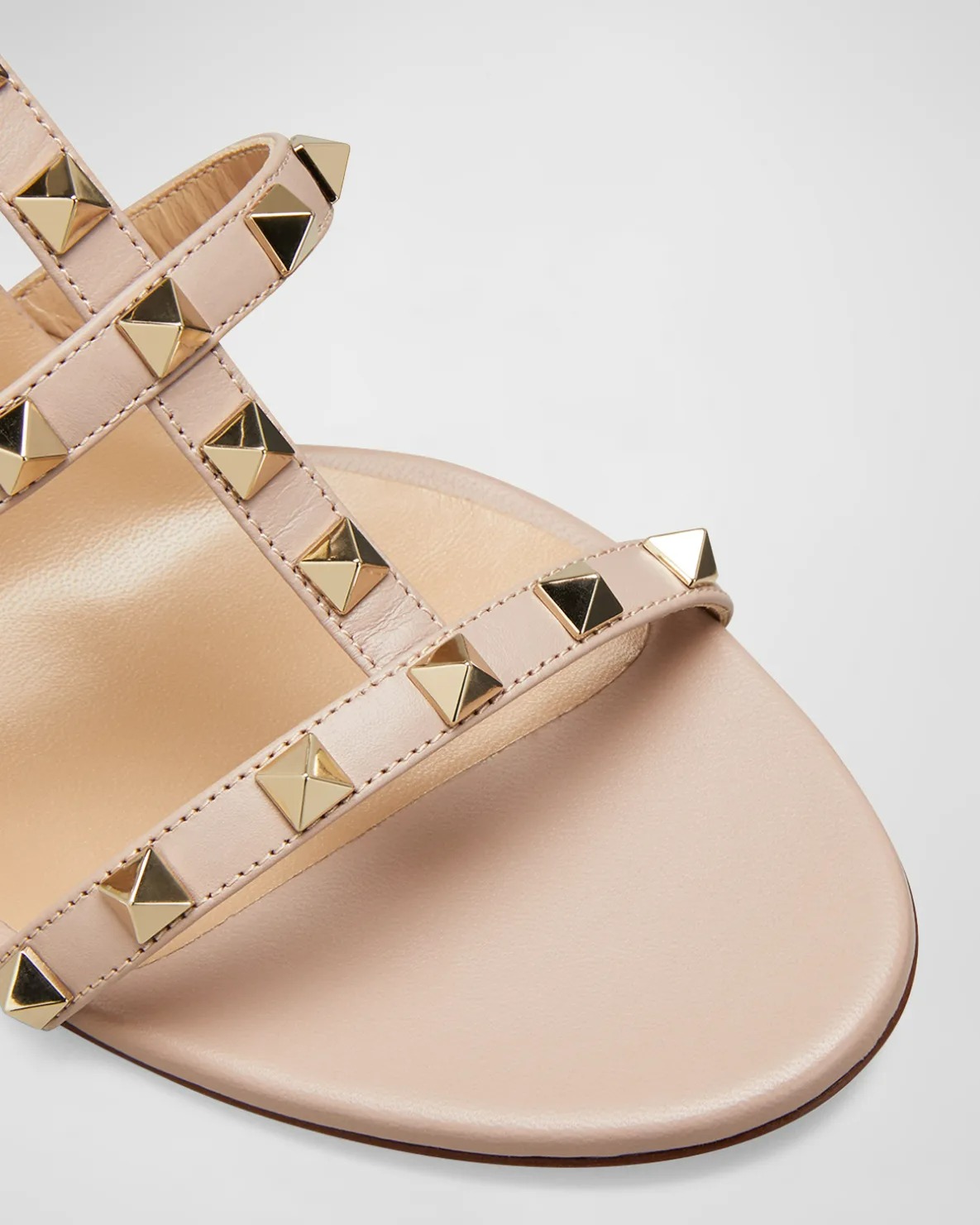 VALENTINO ROCKSTUD CAGED 60MM SLIDE SANDALS
