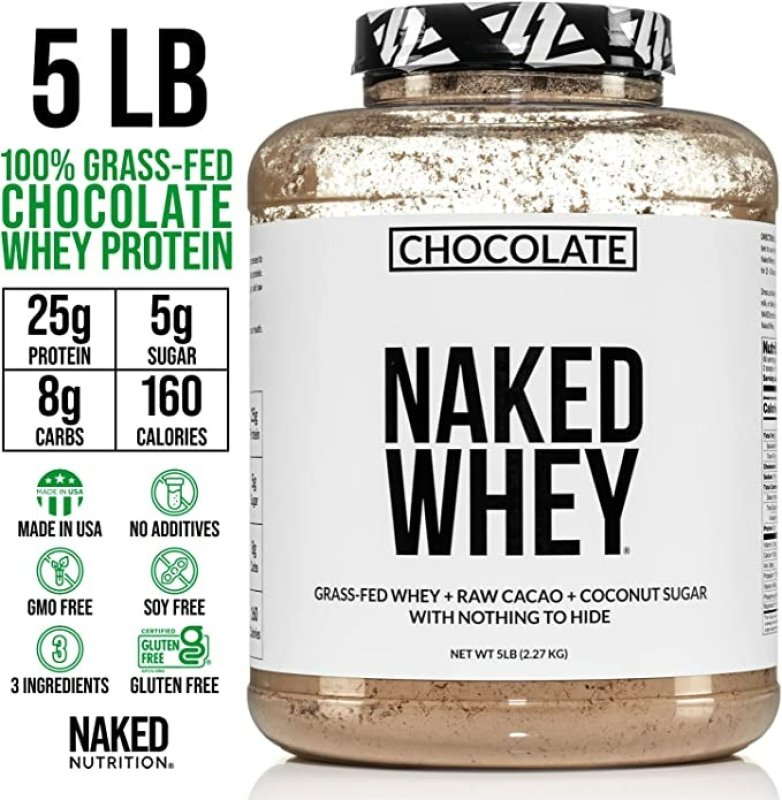 NAKED NUTRITION WHEY PROTEIN SUPPLEMENT POWDER - CHOCOLATE - 2.27 KG