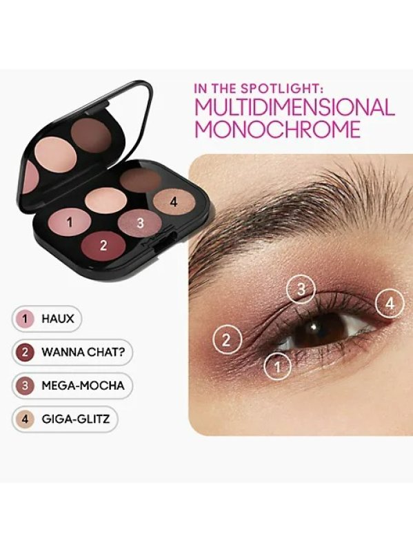 MAC CONNECT IN COLOR EMBEDDED IN BURGUNDY EYESHADOW PALETTE