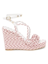 VALENTINO GARAVANI ROCKSTUD 115MM GEOMETRIC ESPADRILLE WEDGE SANDALS