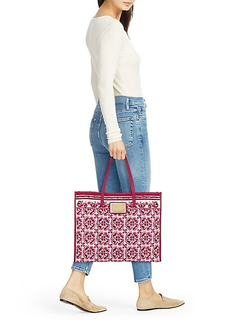 DOLCE&GABBANA MAIOLICA PRINT SHOPPER TOTE BAG