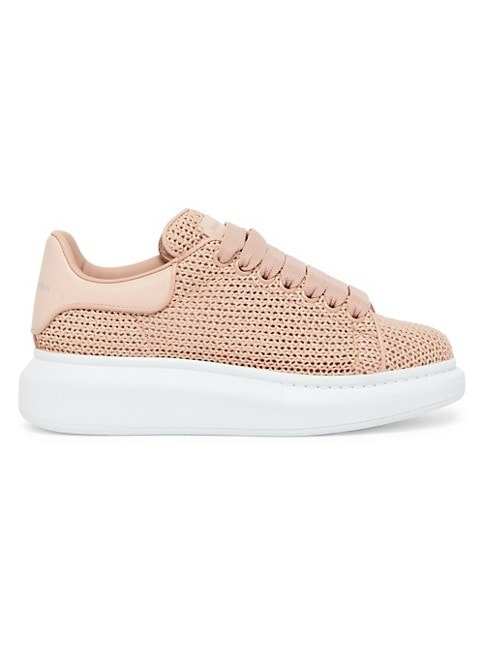 ALEXANDER MCQUEEN OVERSIZED RAFFIA LOW-TOP SNEAKERS