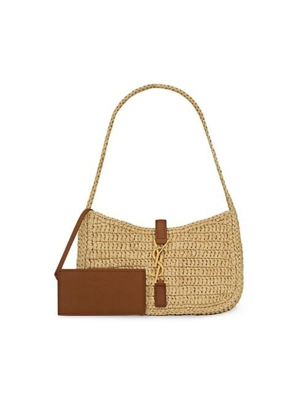 SAINT LAURENT LE 5 A 7 MINI IN RAFFIA