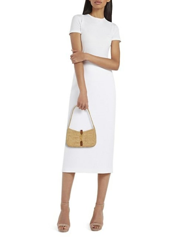SAINT LAURENT LE 5 A 7 MINI IN RAFFIA