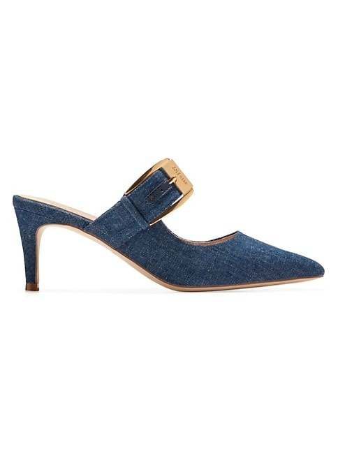 COLE HAAN VANDAM 65MM BUCKLE DENIM MULES