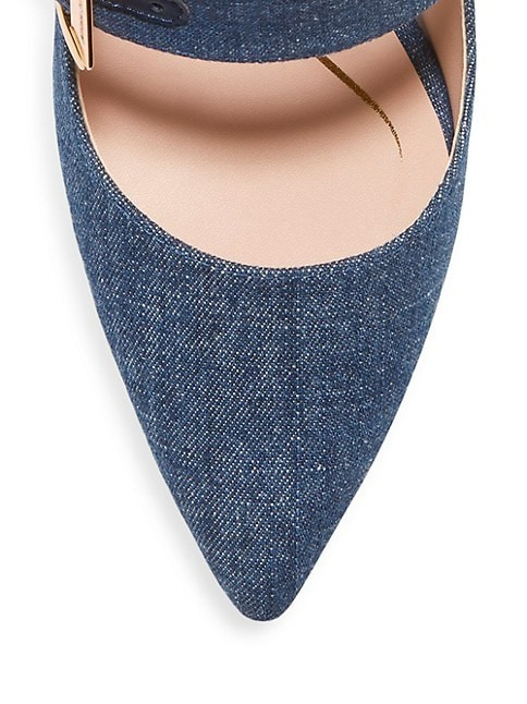 COLE HAAN VANDAM 65MM BUCKLE DENIM MULES