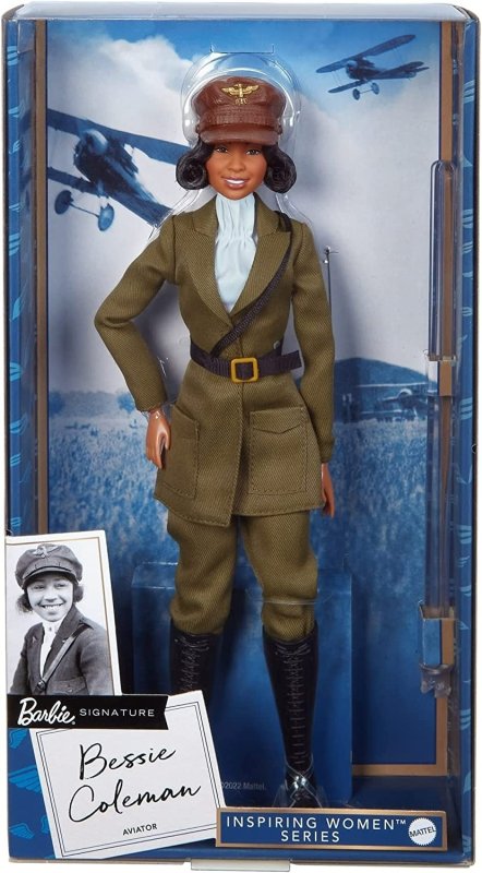 BARBIE INSPIRING WOMEN DOLL - BESSIE COLEMAN COLLECTIBLE DRESSED IN AVIATOR SUIT