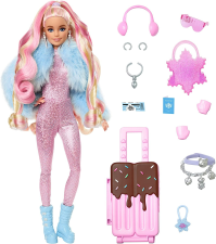 TRAVEL BARBIE DOLL WITH WINTERY SNOW FASHION