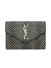 SAINT LAURENT CASSANDRE ENVELOPE WALLET IN PYTHON-EMBOSSED LEATHER
