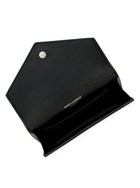 SAINT LAURENT CASSANDRE ENVELOPE WALLET IN PYTHON-EMBOSSED LEATHER
