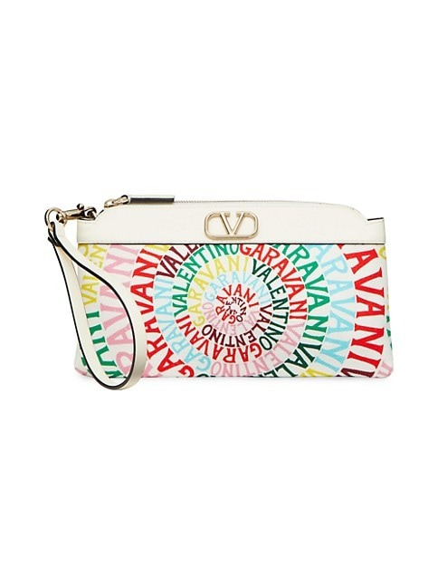 VALENTINO GARAVANI ESCAPE CANVAS CLUTCH BAG