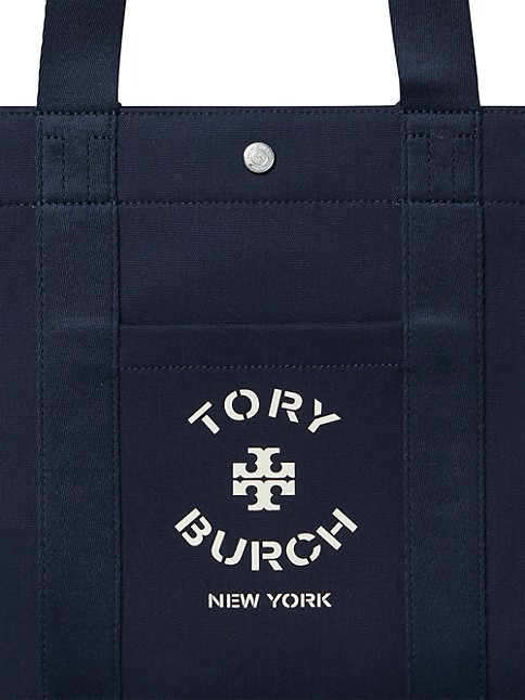 TORY BURCH TORY CANVAS LOGO TOTE BAG