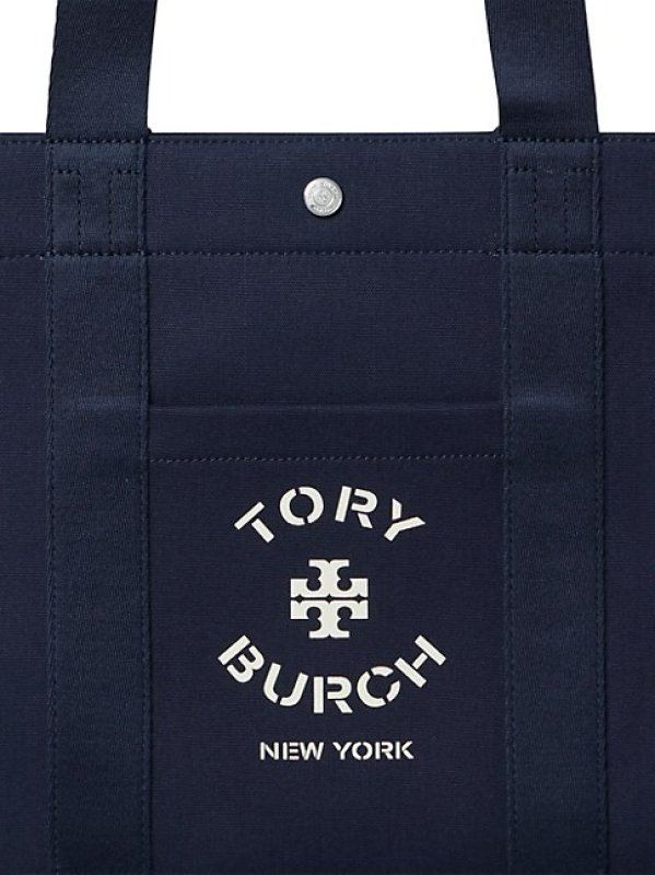 TORY BURCH TORY CANVAS LOGO TOTE BAG