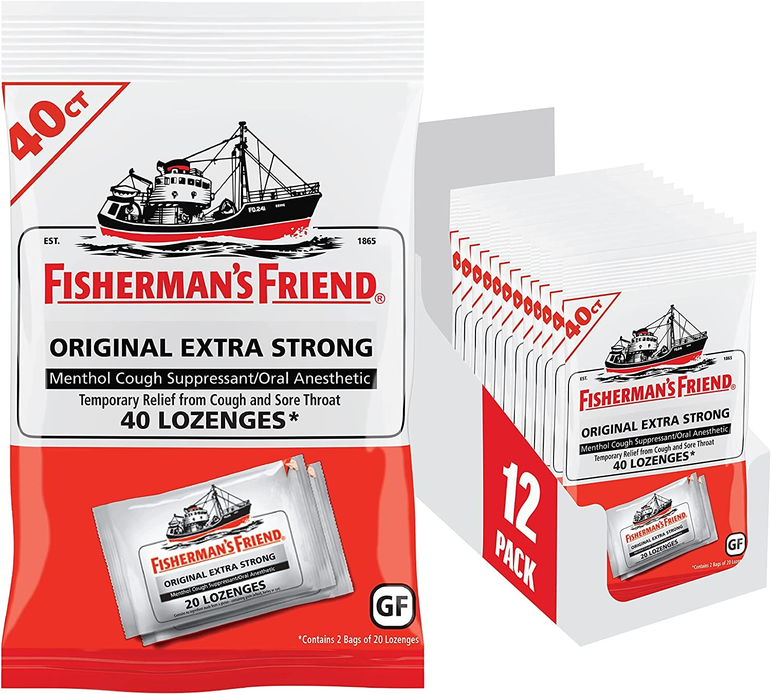 FISHERMAN'S FRIEND COUGH DROPS, COUGH SUPPRESSANT AND SORE THROAT LOZENGES  - 480 ADET