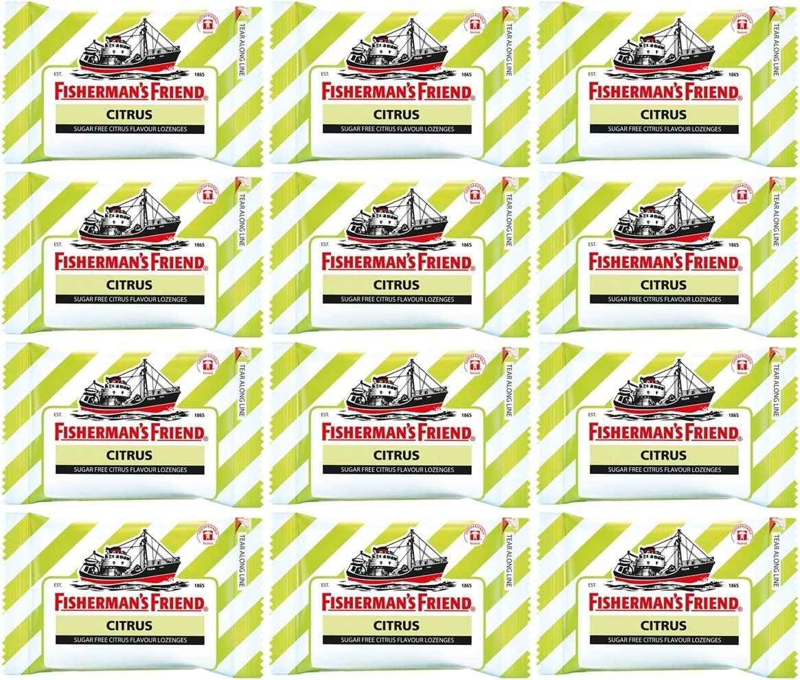 FISHERMAN'S FRIEND SUGAR FREE REFRESHING CITRUS FLAVOR COUGH LOZENGES - 25G - 12'LI PAKET
