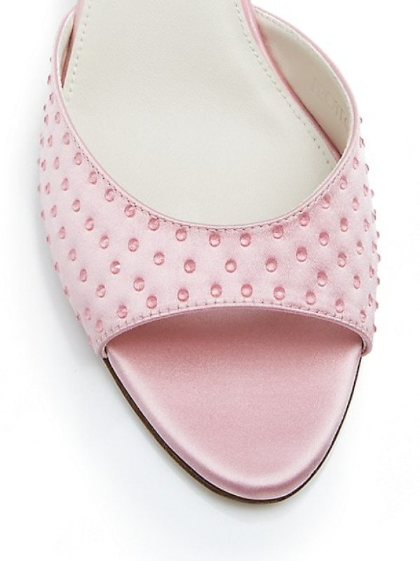 PROTA FIORI PLUMERIA 75MM SUSTAINABLE SILK CRYSTAL-EMBELLISHED MULES
