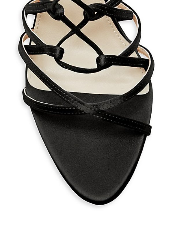 PROTA FIORI COSMOS 75MM SUSTAINABLE SILK LACE-UP SANDALS