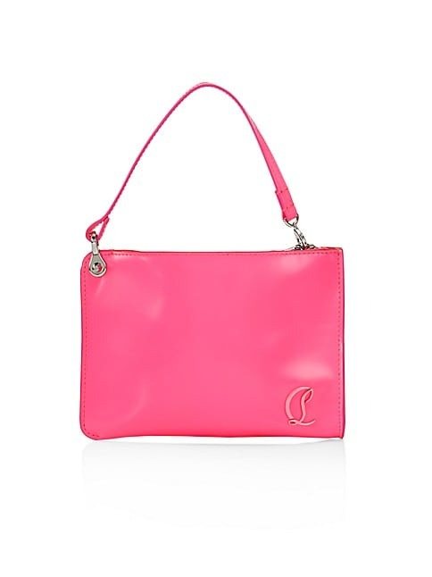 CHRISTIAN LOUBOUTIN MINI LOGO LEATHER ZIP POUCH