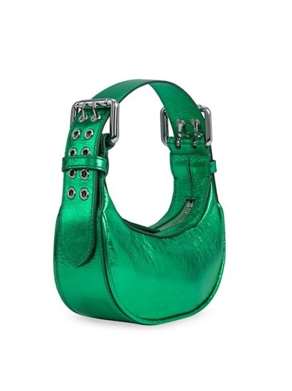 BY FAR MINI SOHO METALLIC LEATHER BAG