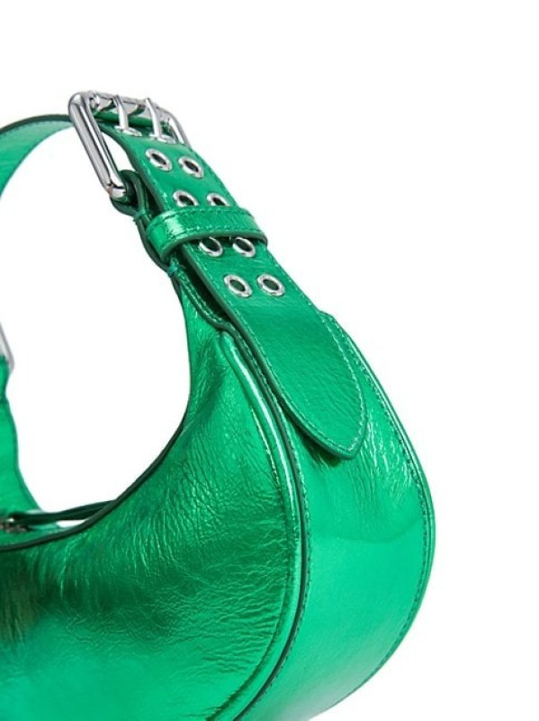 BY FAR MINI SOHO METALLIC LEATHER BAG