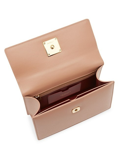 OFF-WHITE JITNEY LEATHER TOP HANDLE BAG - KAHVERENGI