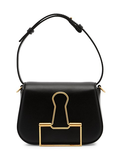OFF-WHITE SKELETON BINDER LEATHER CROSSBODY BAG