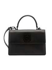 OFF-WHITE JITNEY LEATHER TOP HANDLE BAG - SIYAH