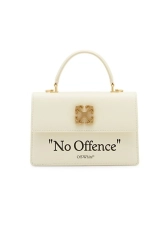 OFF-WHITE JITNEY QUOTE LEATHER TOP HANDLE BAG