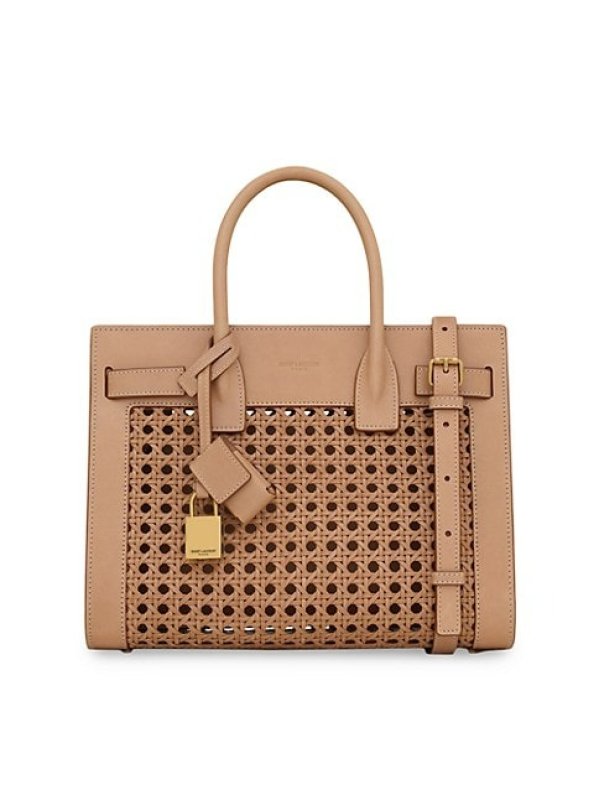SAINT LAURENT SAC DE JOUR BABY IN CANEWORK VEGETABLE-TANNED LEATHER