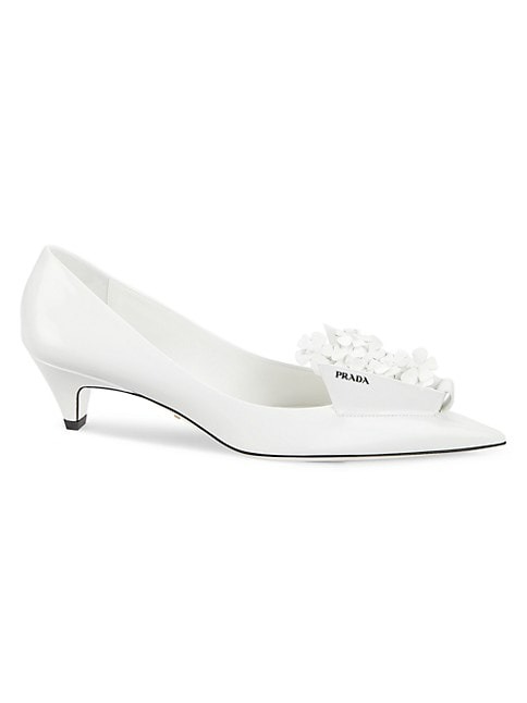 PRADA SCULPTURAL FLORAL 45MM KITTEN HEELS