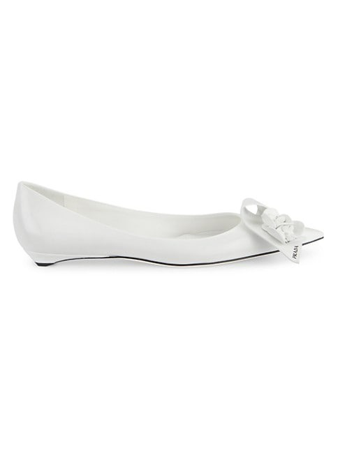 PRADA SCULPTURAL FLORAL HALF BOW 15MM FLATS