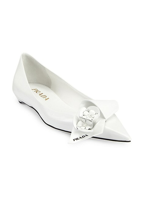 PRADA SCULPTURAL FLORAL HALF BOW 15MM FLATS