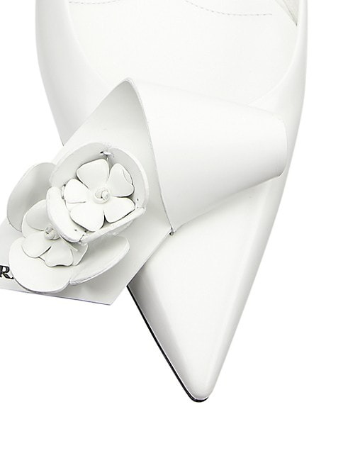 PRADA SCULPTURAL FLORAL HALF BOW 15MM FLATS