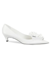 PRADA SCULPTURAL FLORAL 45MM KITTEN HEELS