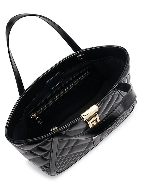 VERSACE MINI GRECA QUILTED LEATHER TOTE BAG