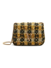 VERSACE MINI VIRTUS TWEED SHOULDER BAG