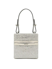 OSCAR DE LA RENTA ALIBI CRYSTAL SATIN CUBE TOP-HANDLE BAG