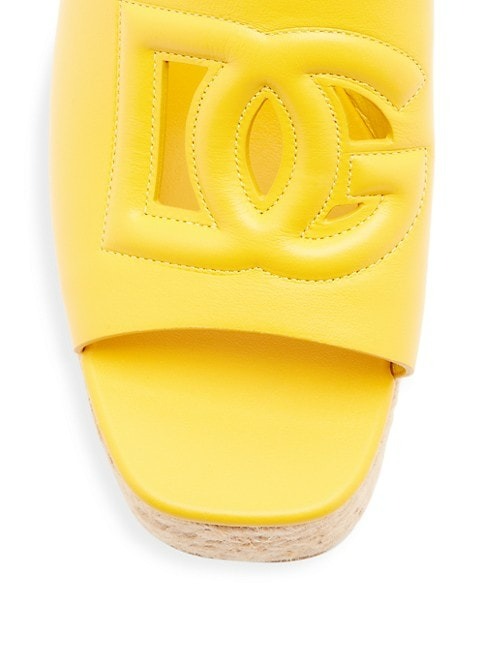 DOLCE&GABBANA 60MM CARRETTO INTERLOCK WEDGE ESPADRILLE SANDALS