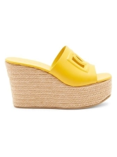 DOLCE&GABBANA 60MM CARRETTO INTERLOCK WEDGE ESPADRILLE SANDALS