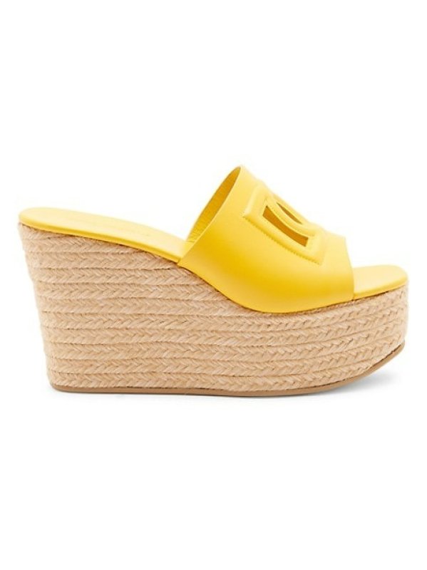 DOLCE&GABBANA 60MM CARRETTO INTERLOCK WEDGE ESPADRILLE SANDALS