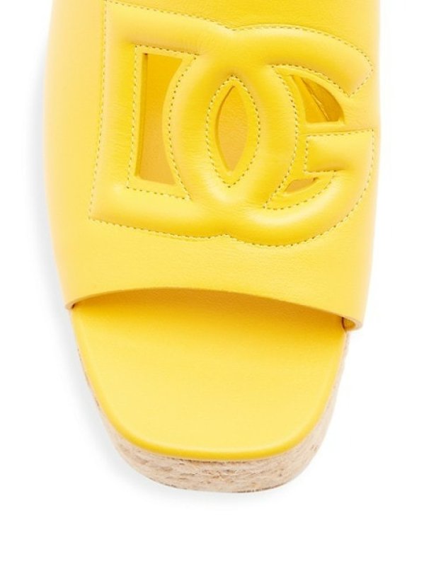 DOLCE&GABBANA 60MM CARRETTO INTERLOCK WEDGE ESPADRILLE SANDALS